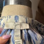 Joie  Blue and White Abstract ikat-print silk Blouse Photo 2