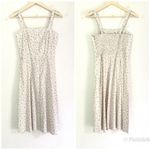 Gianni Bini Pinstripe Floral Print Sun Dress Sleeveless Button Front Cream Small Photo 1