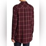 Paige  Joss Oversized Plaid long sleeve button up shirt maroon women’s size large Photo 4