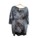 Catherines Catherine’s Blue Embellished Sequin Snowflake Quarter Sleeve Top Size 1x Photo 0