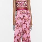 ZARA  jumpsuit romper wide leg sleeveless boho  floral summer vacation casual Photo 6