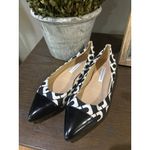 Diane Von Furstenberg  Lela Leather Ballet Flats Black & White Womens Size 6B Photo 1