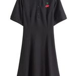 Dushu Office Lady Simple Fashion POLO Collar Long Dress Casual All-match Black Photo 3