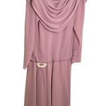 Vintage Ursula of Switzerland Dress Purple Cowl Neck Pearls Size 6 Photo 0