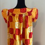 Vintage Made in Hawaii Elegant Red and Yellow Patchwork Maxi Dress Size 14 Photo 5
