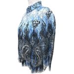 Chico's Paisley Print Open Front Jacket with Sequin Accents Size M Career Linen Photo 1