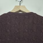 Ralph Lauren RALPH‎ LAUREN CABLE WOOL-CASHMERE SUEDE SHOULDER PATCH CARDIGAN- SWEATER SIZE L Photo 4