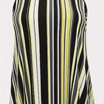 Torrid Black Yellow Studio Knit Multi Stripe High Neck Tank, Large/12 Photo 0