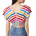 RTR Color Me Courtney Holly Ruffle Top size 4/ Small White Photo 5