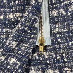 J Crew Jacket Womens 6 Blue White Wool Blend Tweed Funnel Neck Zip Long Coat Photo 4