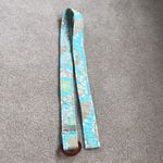 Sally Bags Tan/Blue Floral Fabric Belt Blue Photo 3