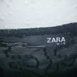 ZARA M Sequined Empire Waist Black Mesh Maxi Dress Photo 5