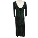 Desigual Size L Yess Midi Dress Floral Black Green Stretch Photo 2