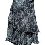 Free People  Blue Kiss Me Baby Snake Print Tiered Ruffle Midi Skirt Size Medium Photo 3