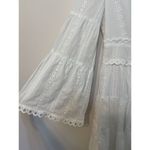 fab'rik  Dress White Eyelet‎ Lace Bell Sleeves Tiered Feminine V Neck M Wedding Photo 1