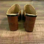 Gibson Latimer  Snakeskin multicolor Leather mule block heels Sz‎ 7 Photo 8