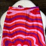 ZARA Pink Retro Floral Swirl Printed Linen Blend Midi Skirt Photo 2