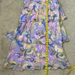 Tahari ASL‎ Sleeveless Tiered Dress Floral Pastel Marble 10 Purple Photo 7
