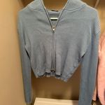 Brandy Melville Blue Zip-Up Hoodie Photo 0