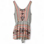 MINKPINK  Boho Geometric Print Romper Size M Elastic Waist Pockets Aztec medium Photo 2