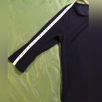 A Byer A. Byers Women’s 3/4 Ruffled Sleeve Navy Blue Blouse Size L Photo 1