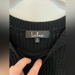 Lulus New Stretch Black Knit Sweater Lace Up Photo 5