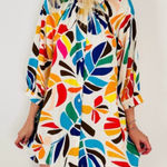 Tabitha Brown Target Botanical Print Puff Sleeve Mini Floral Dress. Size Small. Photo 0