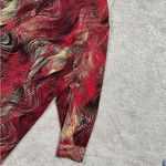 Catherines  Collared Button-Up Top Blouse Asymmetric Artsy Boho Red Plus Size 3X Photo 7