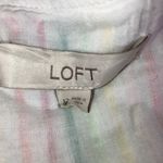 Loft Dress Women 12 Seersucker Striped Button Front V Neck Lined A Line Ribbed Photo 5