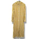 Tularosa Revolve Thea Shirt Dress Long Sleeve Midi in Gingham Yellow Sz S Photo 1