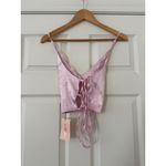 NWT Satin Tie Cami Top adjustable Pink Photo 1