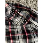 Dress Barn black/white flannel bejeweled shoulders diamond buttons size 3X Photo 5