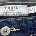 Torrid  Denim Shorts Womens 22 Dark Wash Distressed Raw Hem Stretch Bermuda Photo 3