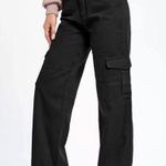 SheIn High-Waisted Black Denim Cargo Jeans Photo 2