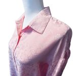 Barbie Les Rêveries Pink Floral Print 100% Silk Top Size 8 Photo 10
