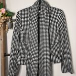 CAbi  Womens Houndstooth Blazer Jacket Open Front Shawl Collar Size Small Photo 2