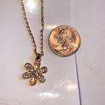 Gold Tone Multi Strand Layered Heart Flower Pendant Boho Necklace Photo 4