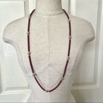 Avon Purple beaded faux Pearl long necklace Photo 2