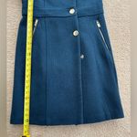 Guess NWOT  Asymmetrical Button Front Wool Peacoat Women's M Teal Wing Collar Photo 8