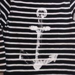 Hatley Briton Large Navy Blue White Striped Anchor Cotton T Shirt Nautical Sz S Photo 1