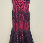 Vintage Beaded Maxi Mermaid Formal Dress whimsigoth y2k Black Red Dress Med Photo 0