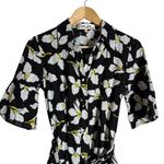 Diane Von Furstenberg  Beata Black Floral Print A-Line Short Sleeve Mini Dress XS Photo 7