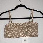 ANDIE NWT Olive Ditsy Flower The Bora Bora Swim Top Size Medium Photo 1