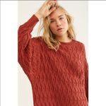 Free People Womens Oversized Nicole Sweater Midi Dress in Rust Red Size XS Photo 4