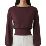 NWT OGL Non Itchy Wool Blend Boatneck Brami Long Sleeve Ruby Berry Size Large Red Photo 0