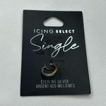 Icing Sterling Silver One 8MM Two-Tone Hoop Earring Photo 1