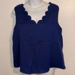 SheIn Clasi Solid Scallop Trim Sleeveless Blue Business Casual Dress Top Photo 15