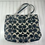 Coach Y2K Vintage Signature Tote Purse Black Silver Trim Photo 3