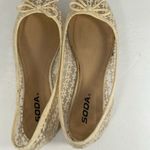 Soda Mesh Off White Floral Stitched Flats - Size 8.5 Photo 4