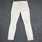 Pistola Jeans Womens Size 25 White High Rise Skinny Distressed Raw Hem Ankle Photo 0